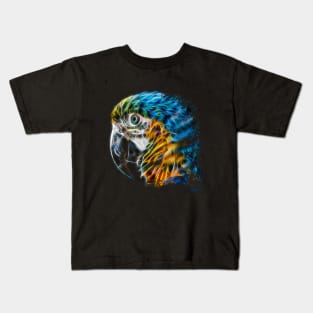 Parrot Colorful Fractal Modern Art Kids T-Shirt